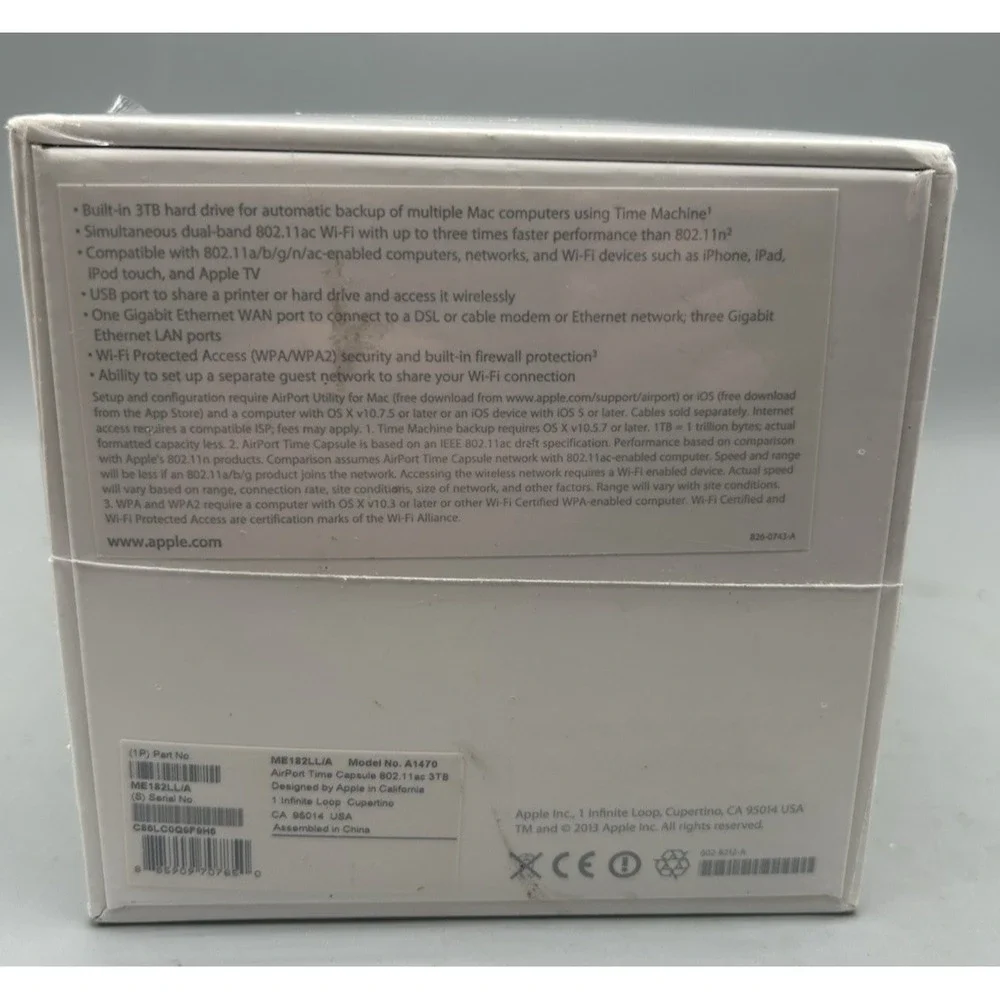 Apple AirPort Time Capsule 3TB A1470 ME182LL/A - Sealed